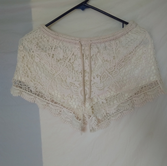 Nabee Pants - Dentelle  Women High Short White Lace up Size M